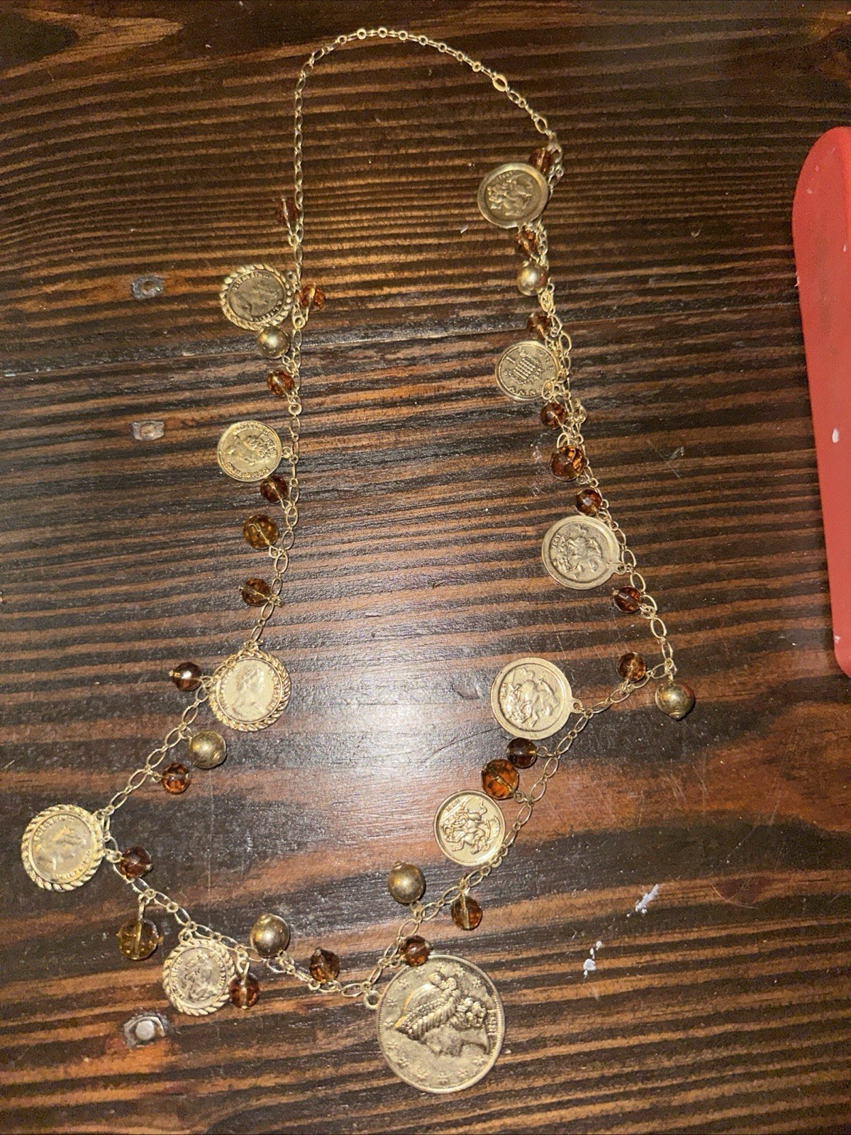 Coin Necklace – Gold Tone Color