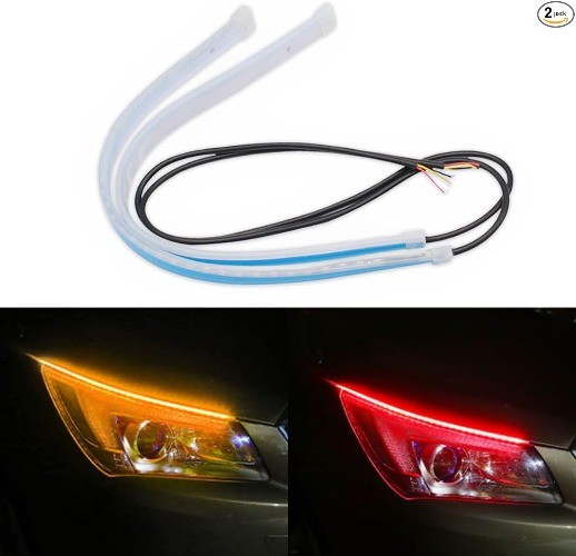 24 Inch LED Strip Lights, Waterwaterproof Flexible DRL Dayti Color: Red/Yellow
