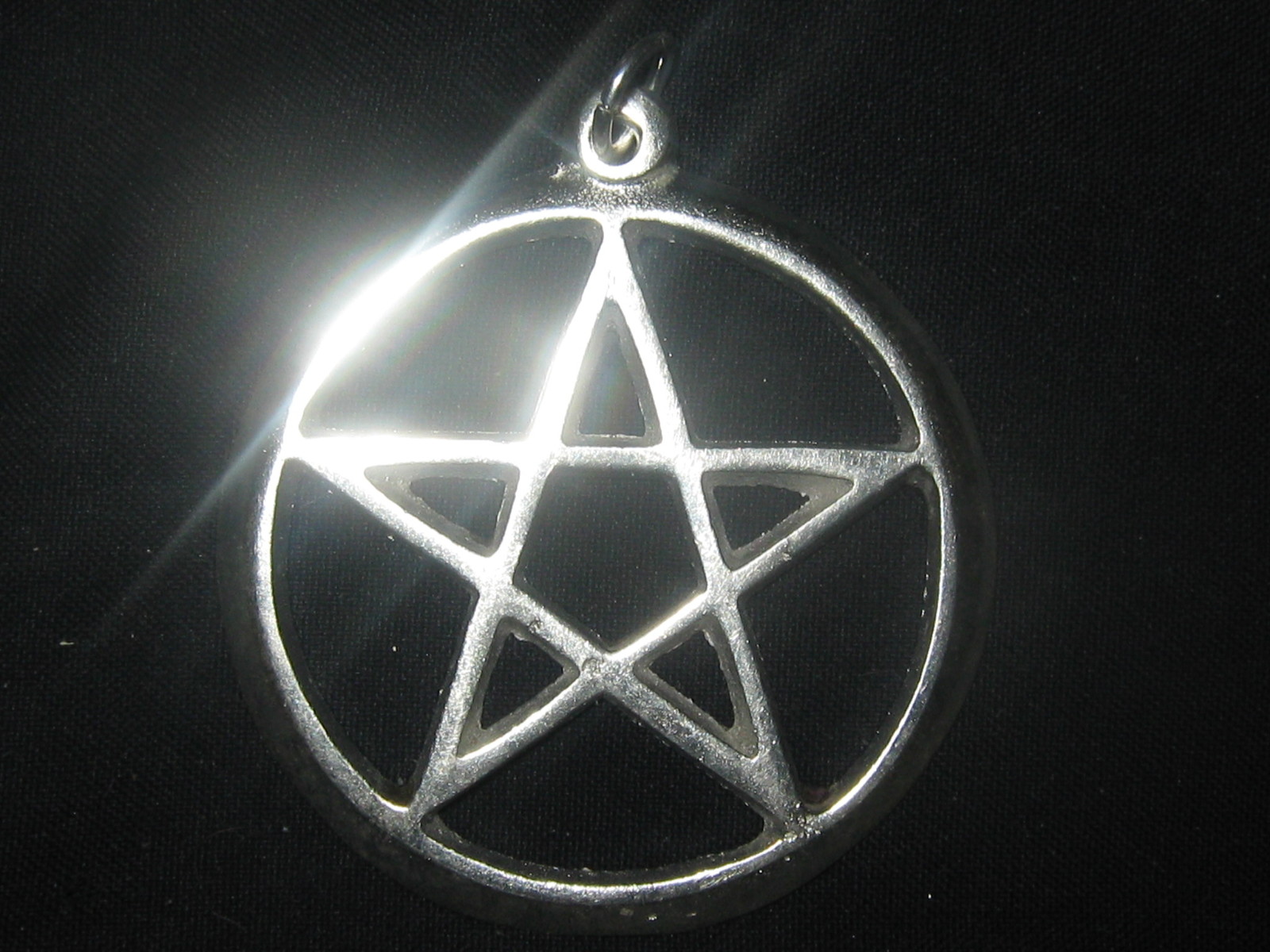LARGE SILVER 40MM PAGAN PENTAGRAM WICCAN 5 POINTED STAR PENDANT CHARM NECKLACE