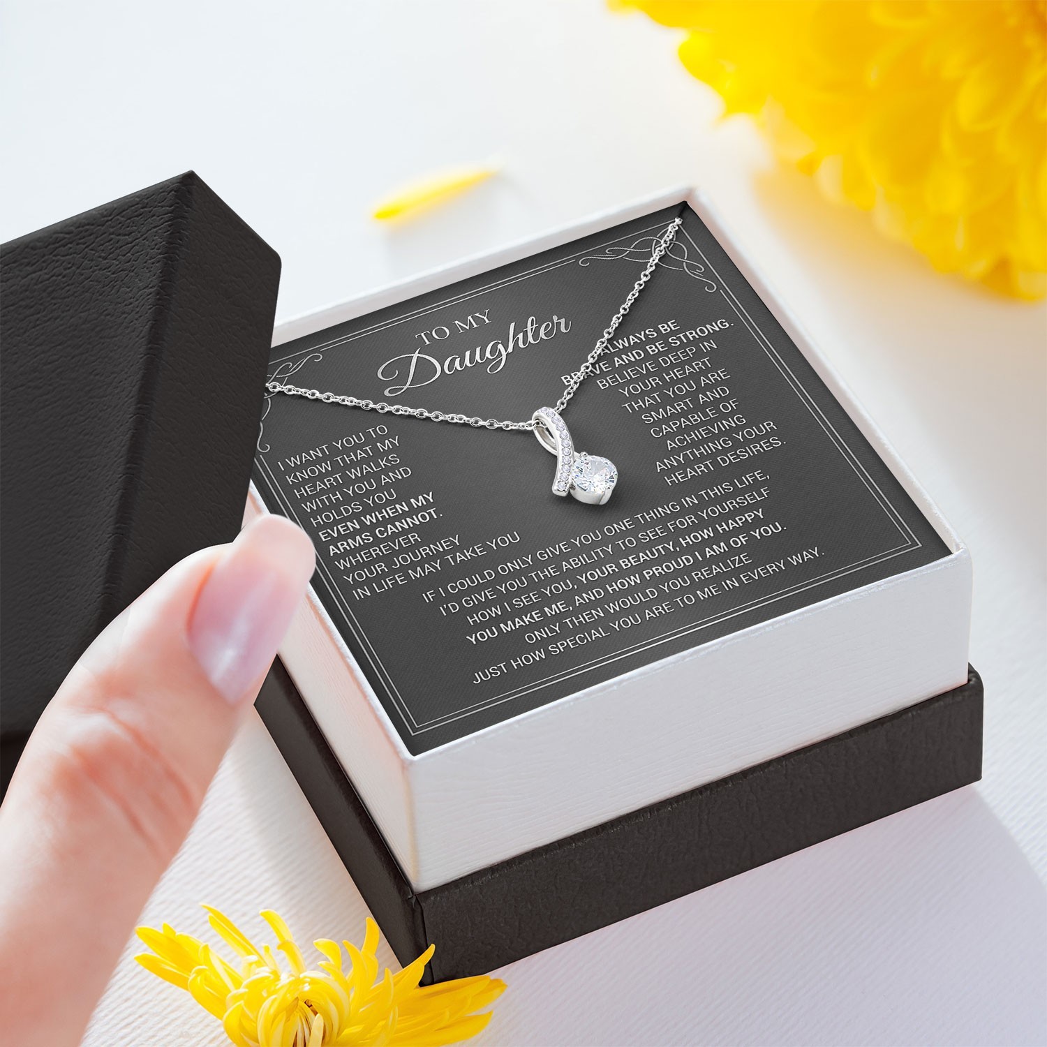 Inspirational Daughter Necklace, Meaningful Daughter Jewelry Gift For Women