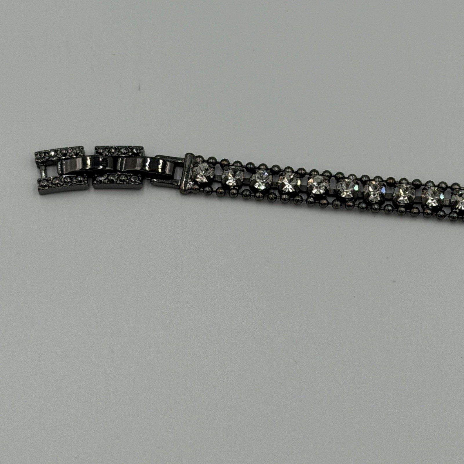 Stella and Dot Silver Tone Clear Round Crystal Tennis Bracelet