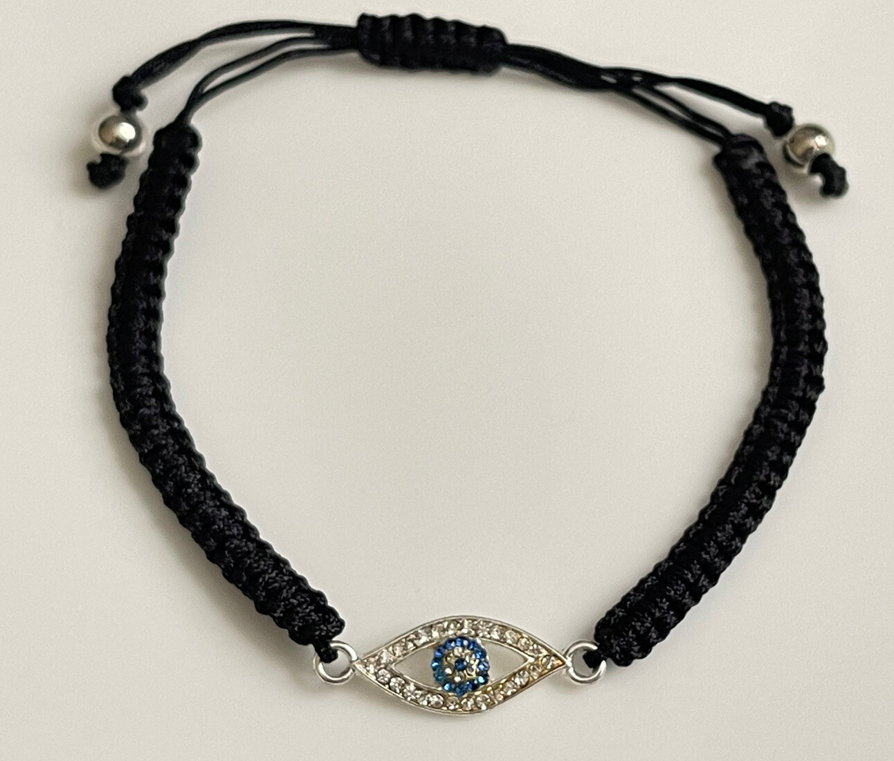 Evil Eye Hamsa Bracelet Black String Bracelet Adjustable Cubic Zerconia