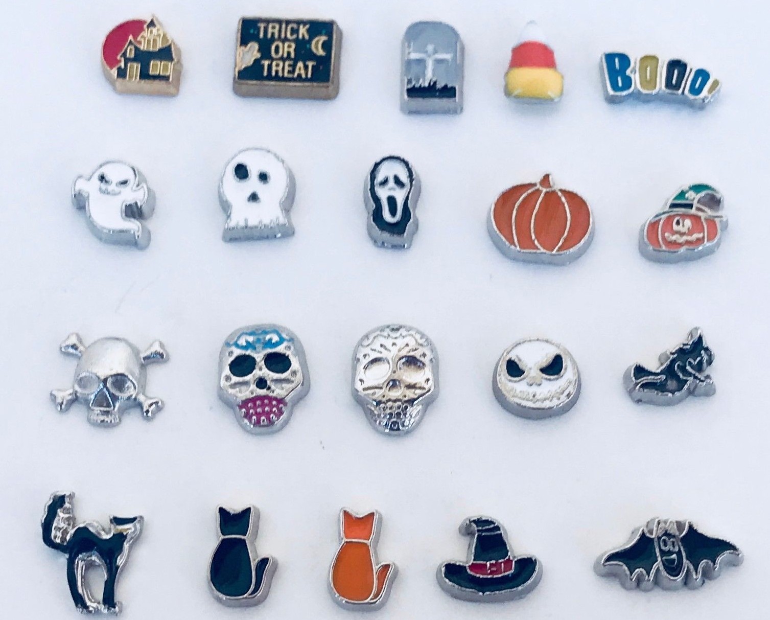 Floating Charms Halloween Witch Ghost Bat fit Glass Locket