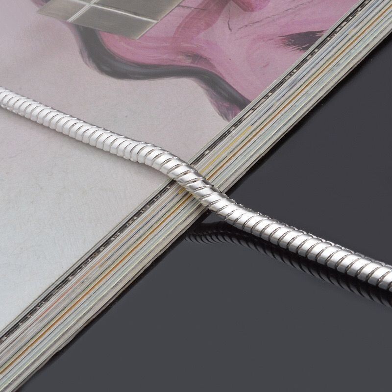 3/4mm Men Woman Gold Plated Round Snake Chain Bracelet Bangle 7.9 in