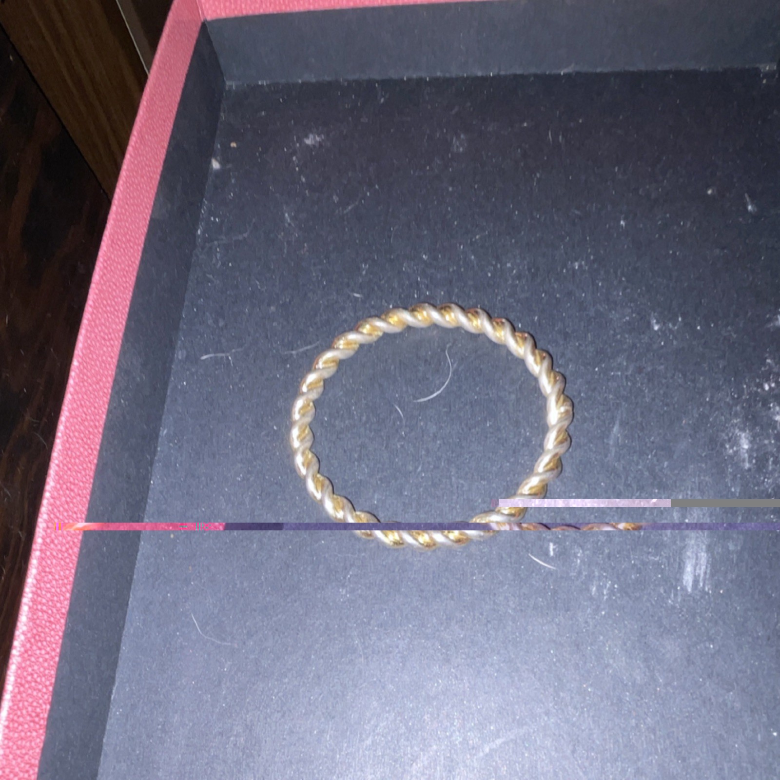 Gold Tone Twisted Metal Bangle Bracelet Round Shape Less Than 8 in Fashion