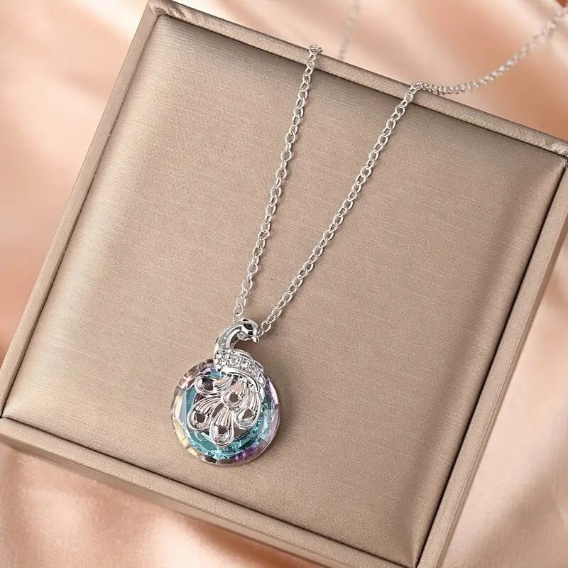 Rainbow Mystical Fire Topaz 925 Sterling Silver Charms Phoenix Pendant Necklace