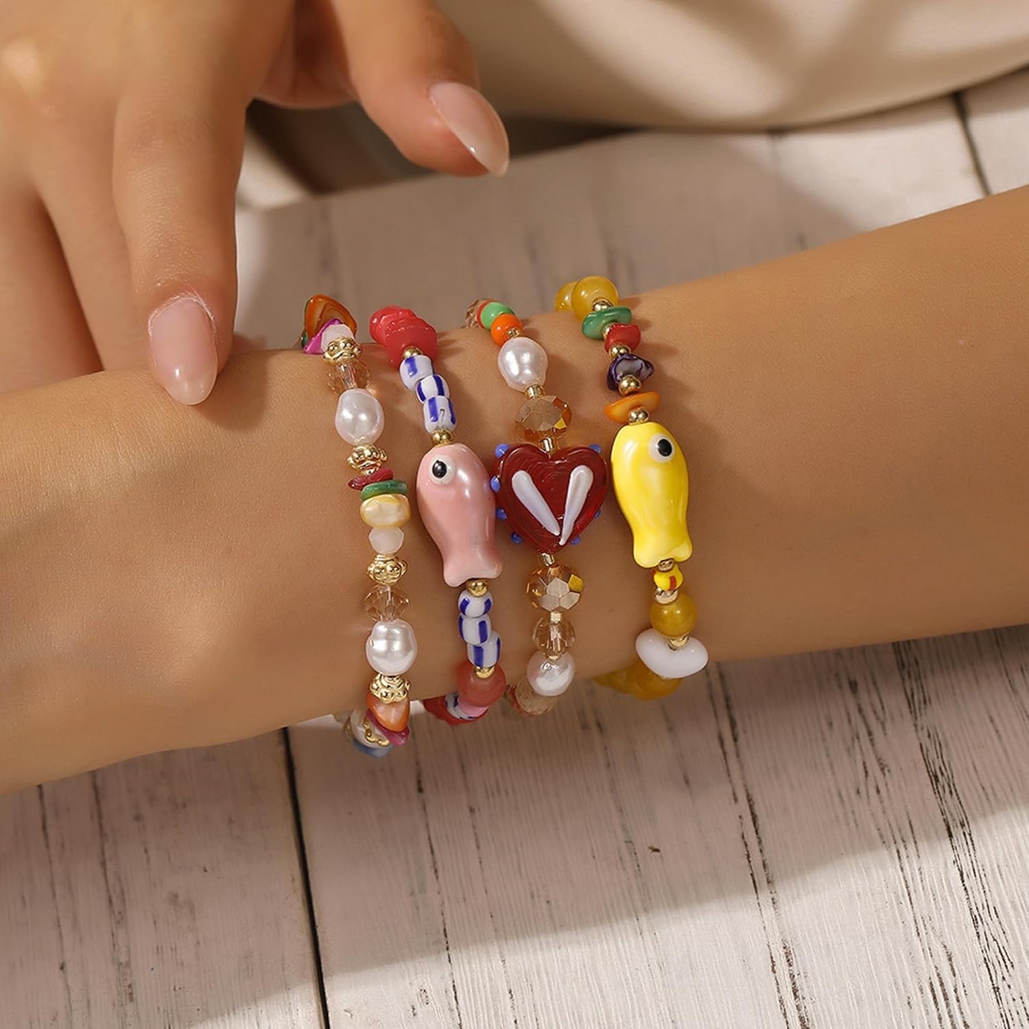 Ocean-themed Stretch Bracelet Set – Perfect Accessory for Tropical Getaways