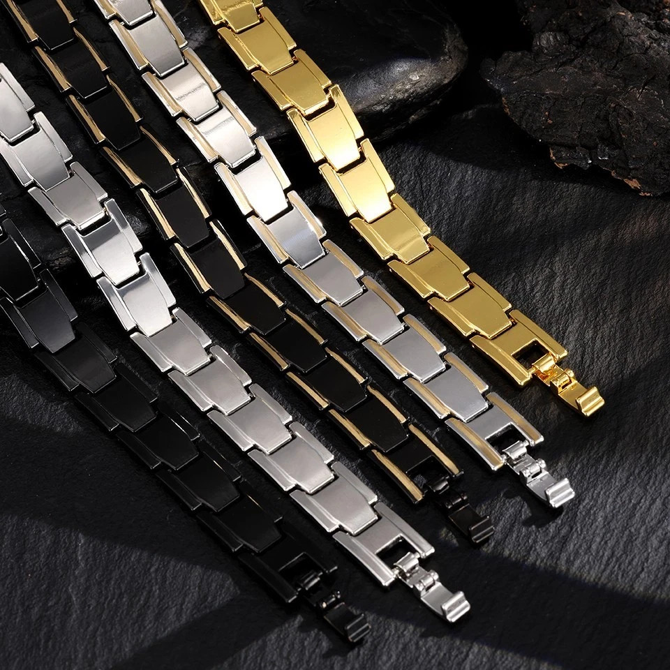 ZAKOL Trendy Round Detachable Magnetic Bracelets for Women Men Adjustable Health