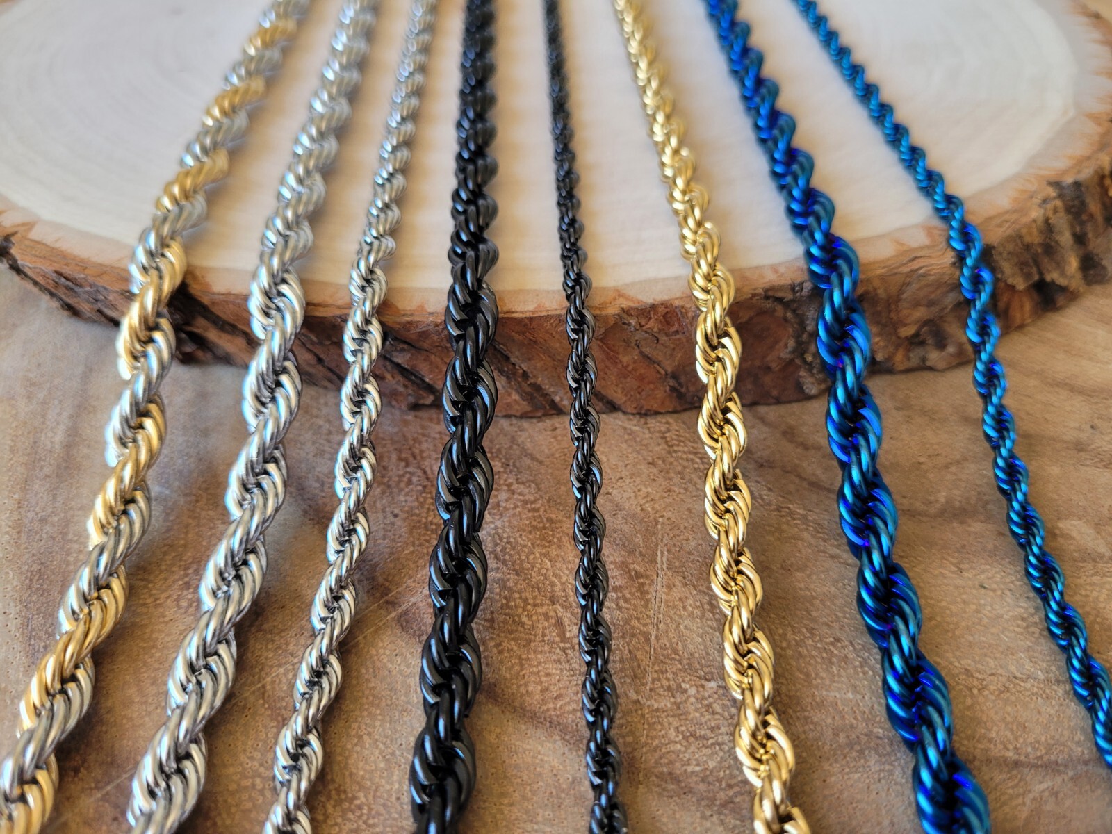 Stainless Steel Rope Chain Necklace – Stainless Steel Rope Chain Biker Necklace