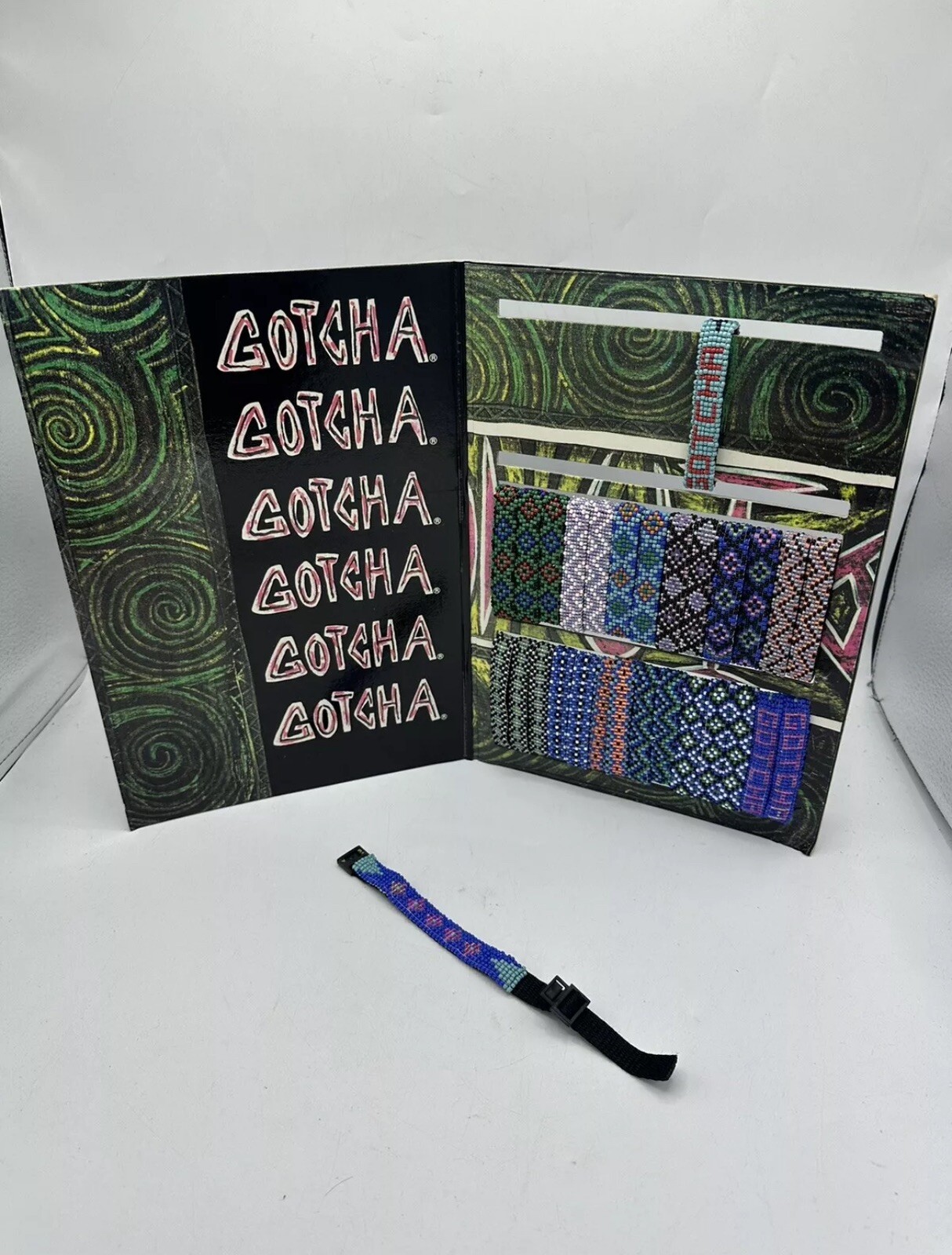 Gotcha Bracelet Adult Vtg 90s Surf Skate Braided Wrap Multi Color