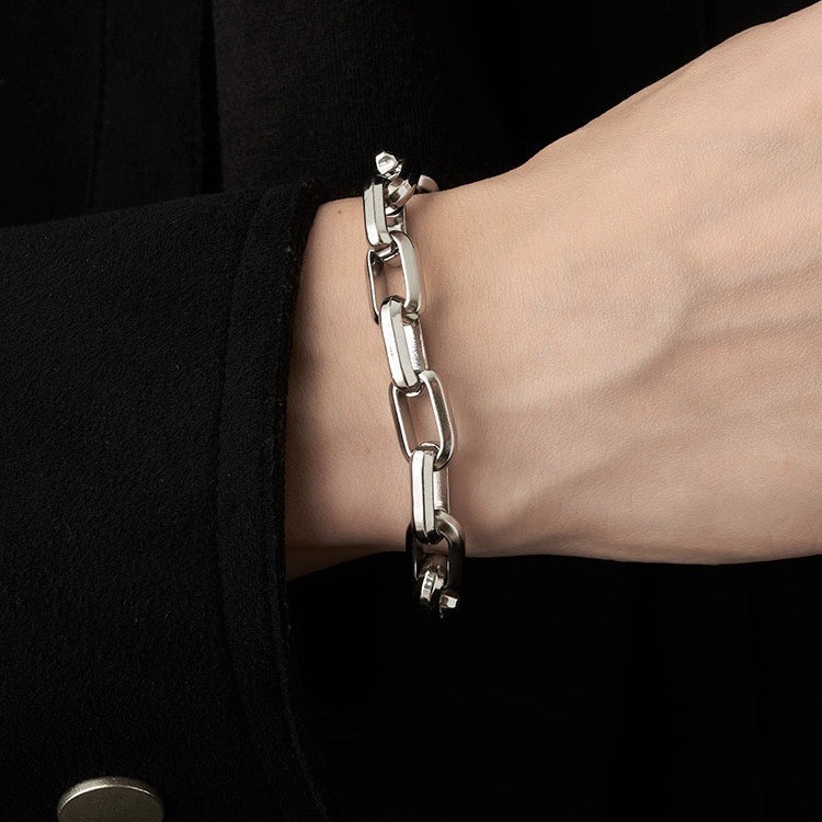 Titanium Stainless Steel Men’s Cuban Bracelet Jewelry for Daily and Formal Wear