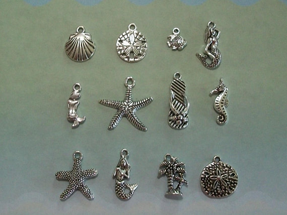 Cute 12 piece Tropical/Beach Charm Collection