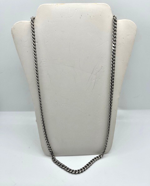 Jewlpire Silver-tone Cuban Link Chain Necklace 24″ Lobster Clasp NEW