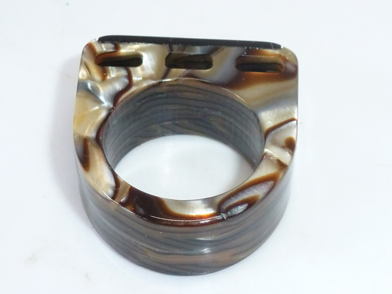 Vintage French Jean Paul Gaultier Ring Brown Beige Mottled
