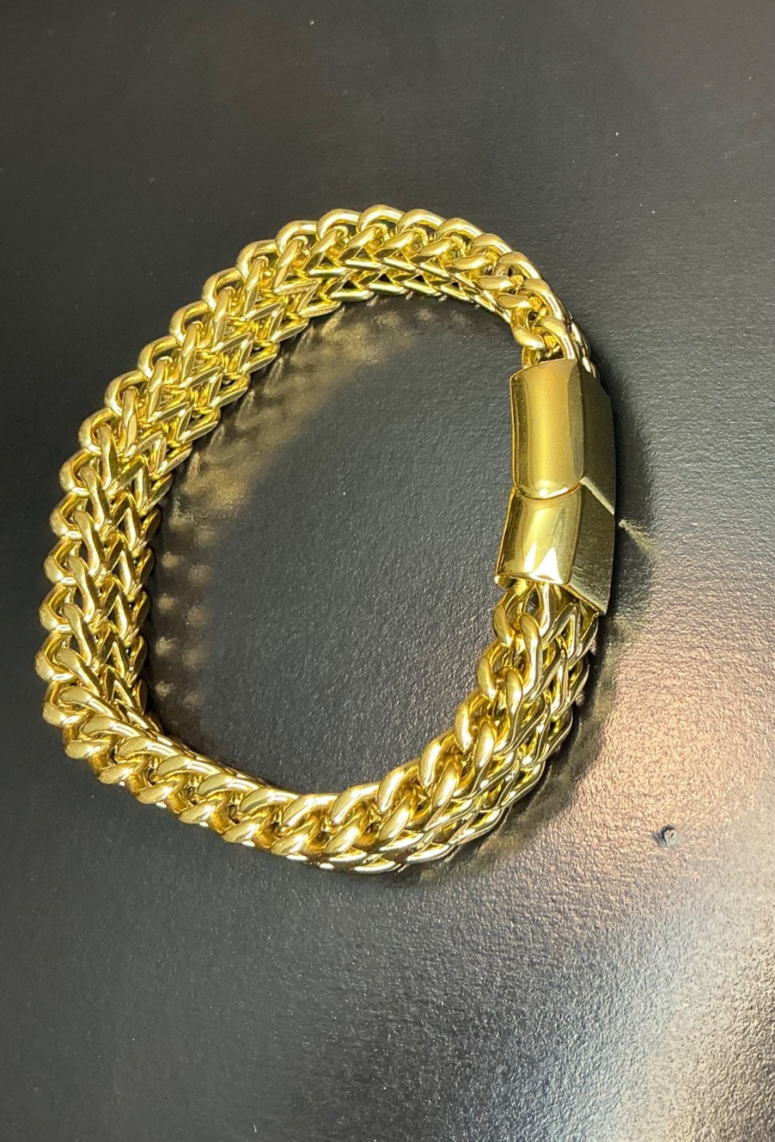 New Bracelet Hip Hop Men Women Gift Teen 8 Inches Iridescent Gold Colorful