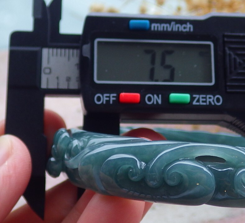 Certified Green A JADE Jadeite Lobster Shrimp Bangle Bracelet 58mm 手镯 679774