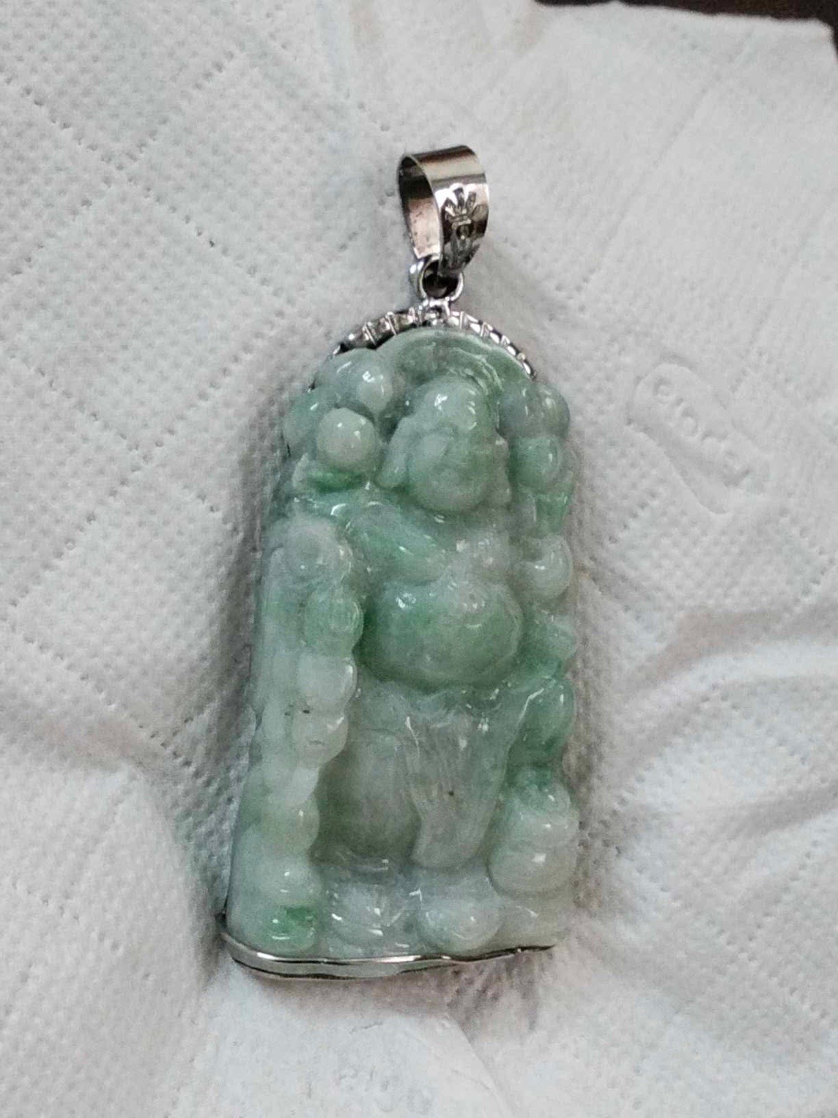 Maitreya Laugh Buddha pendant 100% Natural Jade & Natural Color