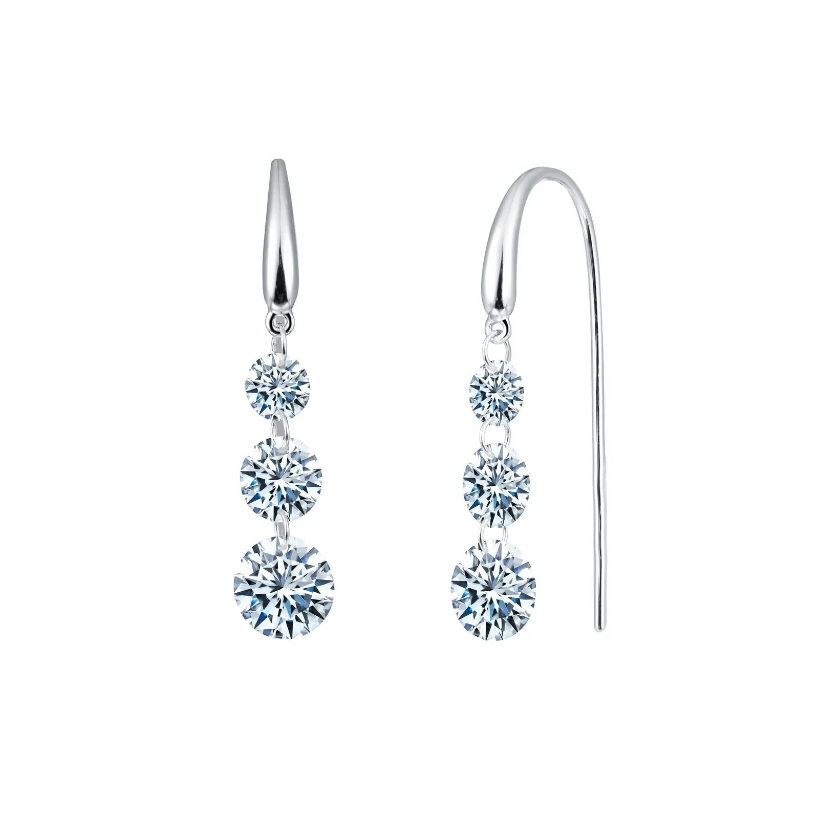 BRAND NEW Lafonn Platinum & 14k Gold Plated 2.4CT Frameless Earrings E0275CLP00