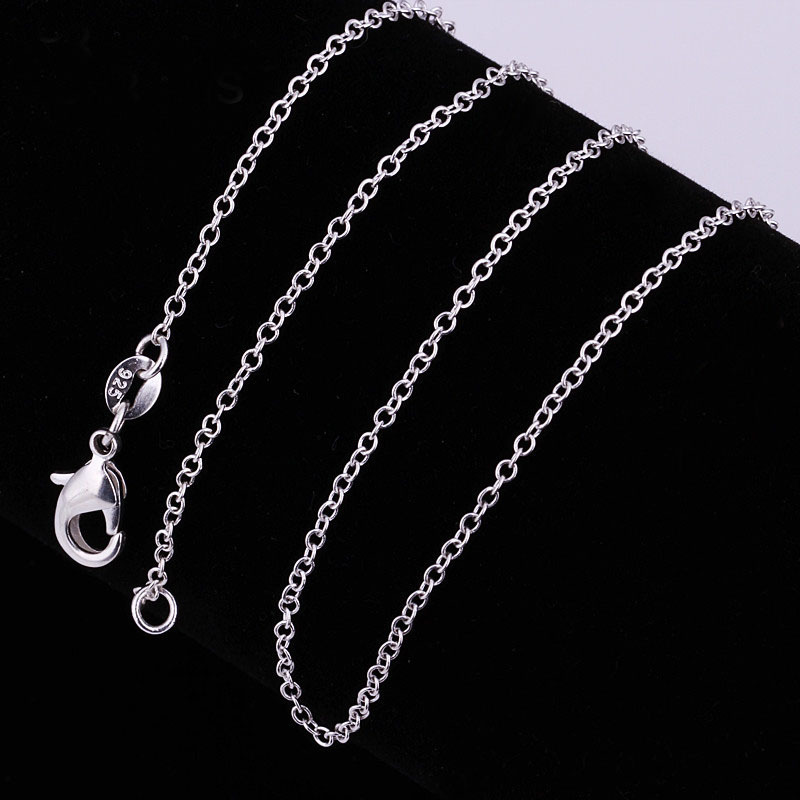 10pcs 925 Sterling Silver Plated 1mm “O” Chain Necklace 16″ 18″ 20″ 22″ 24″,Pick