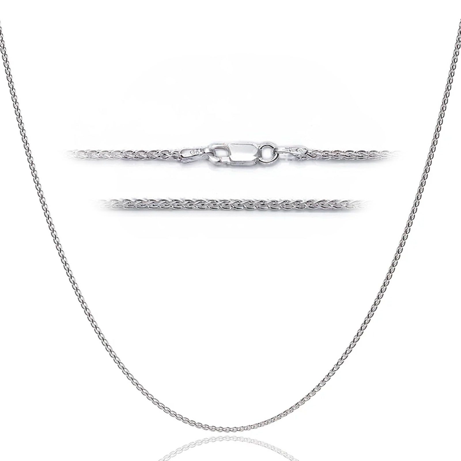 Designer Sterling Silver 925 Sterling Silver 2 Mm Italian Silver Spiga Wheat