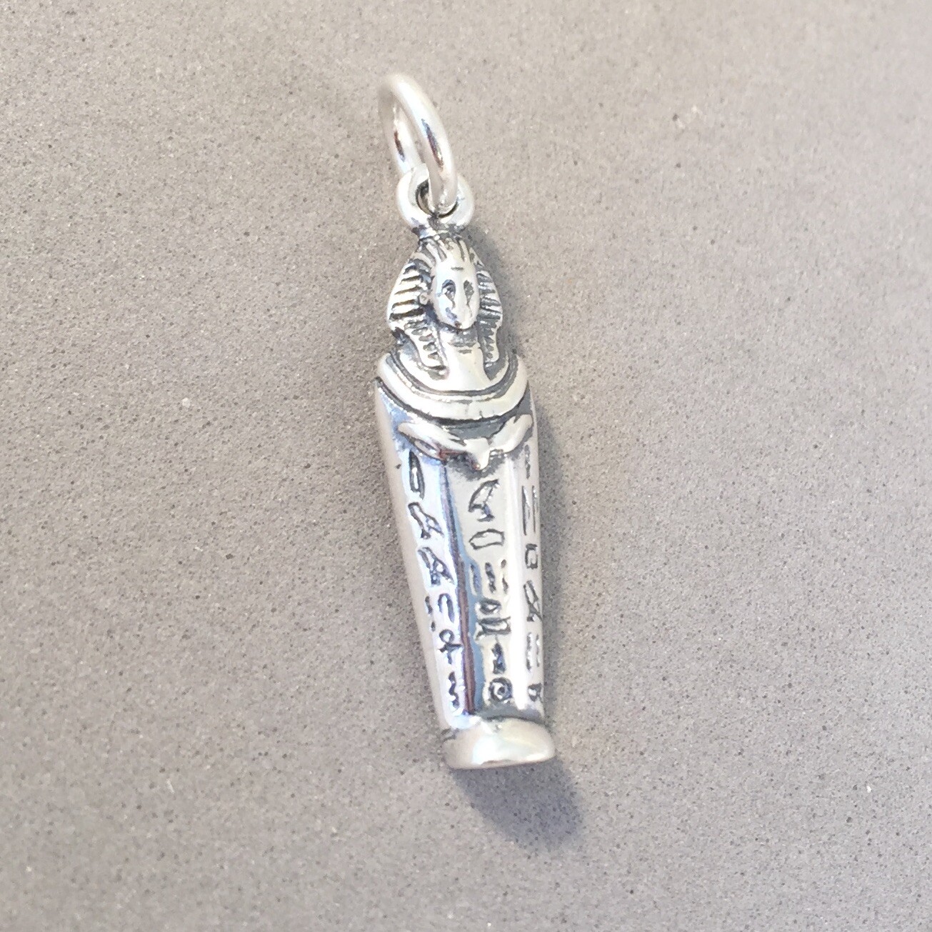 .925 Sterling Silver EGYPTIAN SARCOPHAGUS CHARM Pendant Egypt NEW 925 TZ02