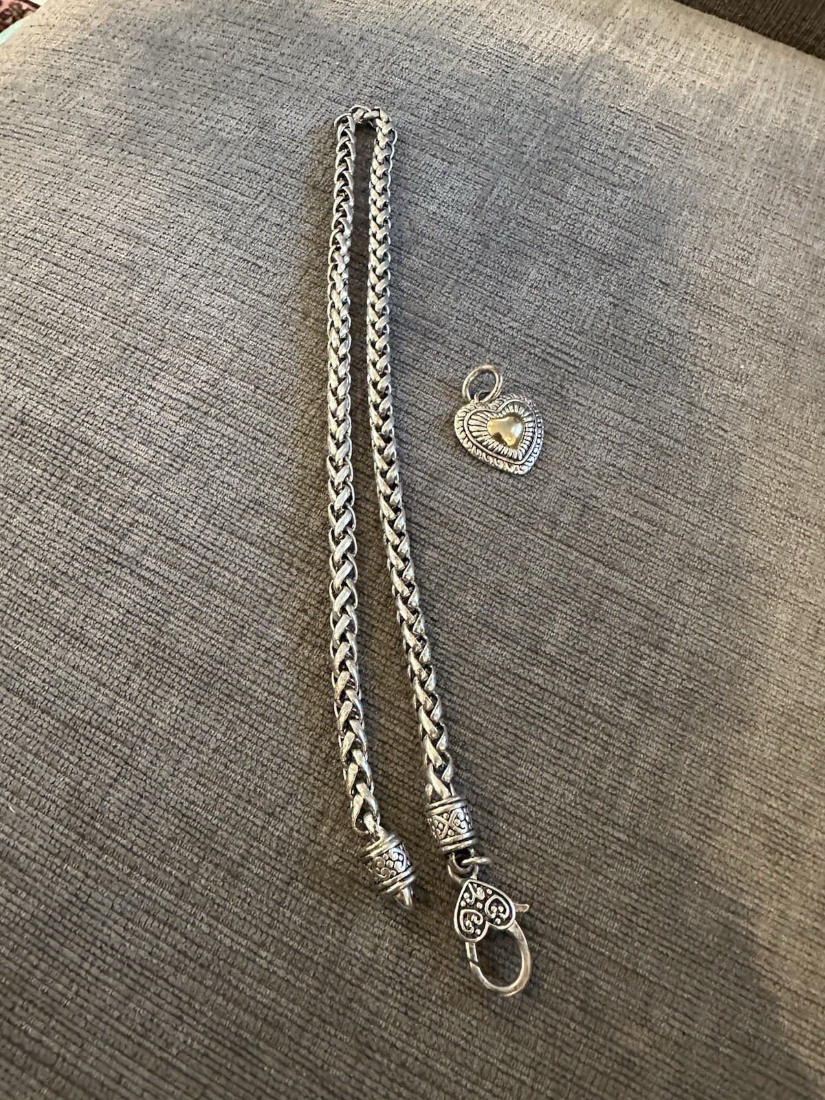Brighton Roll Style 18” Chain w/ Detachable 1 1/2” Heart Pendant