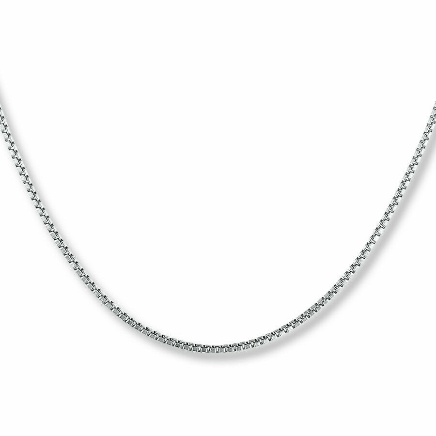 Solid Sterling Silver BOX Chain Necklace 0.8mm Stamped 925 Made In Italy
