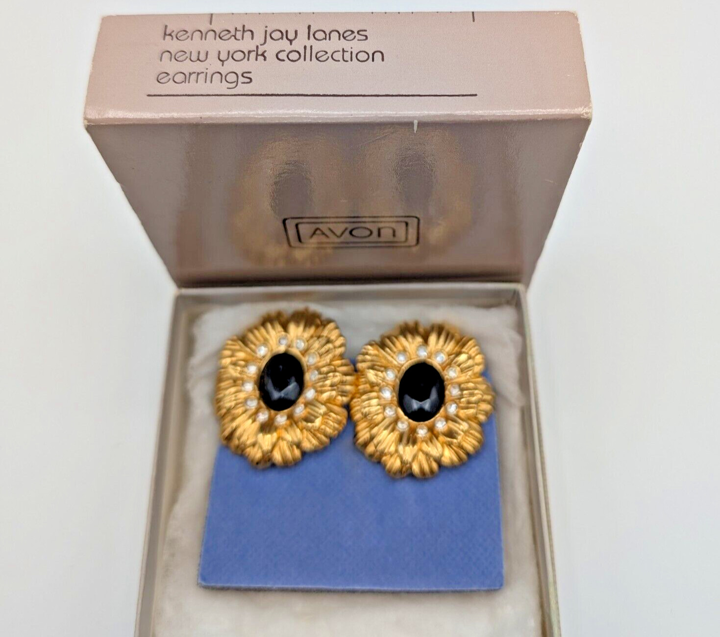 Vintage JKL Keneth J Lane New York Collection Clip-on Earrings-Original Box 1990