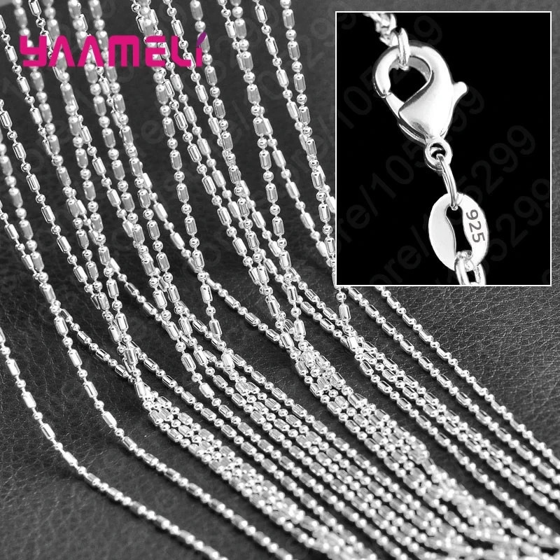 Wholesale 10pcs 925 Sterling Solid Silver 1mm 16inch -24inch Rolo Chain Necklace