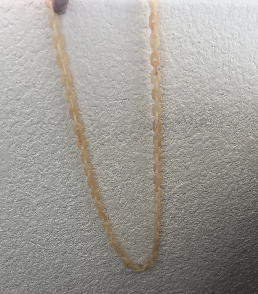 Yellow Acrylic Chunky Chain Link Acrylic Resin Necklace / Eyeglass Chain 30″