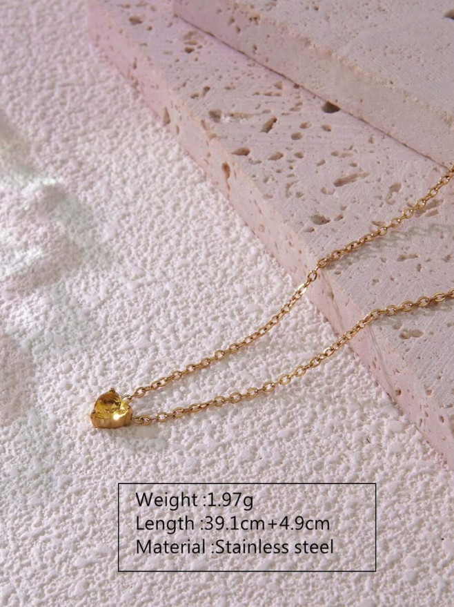 Necklace for Women Tiny Crystal Heart Love Pendant Choker Necklace Birthstone US