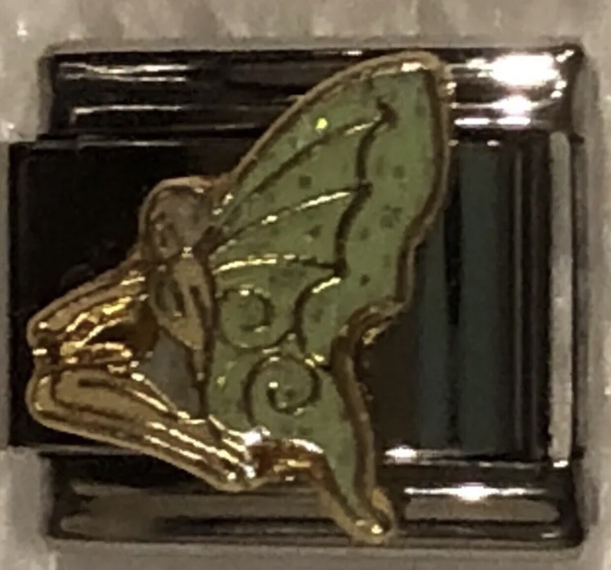 Fairy Green Tinker bell Wholesale Italian CHARM Enamel Link 9MM K2023J100