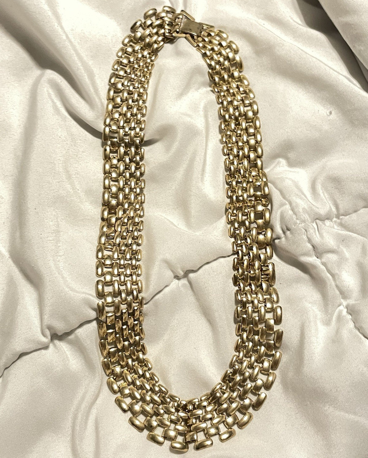 Vintage Gold Tone Multi-row panther link collar necklace