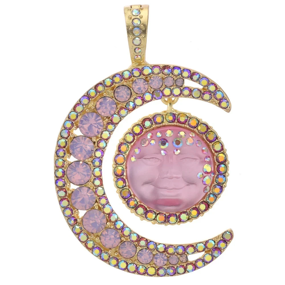 Kirks Folly Moondust Goddess Seaview Moon Foldover Pendant GT/3 pc Set Pink #54