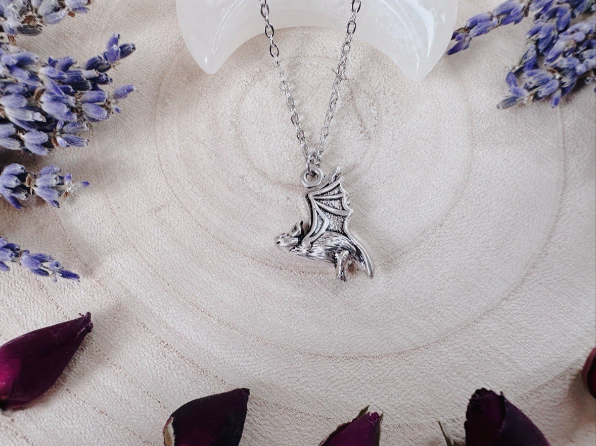 Gothic Flying Bat Necklace Gothic Bat Necklace Vampire Bat Gothic Jewellery Vamp