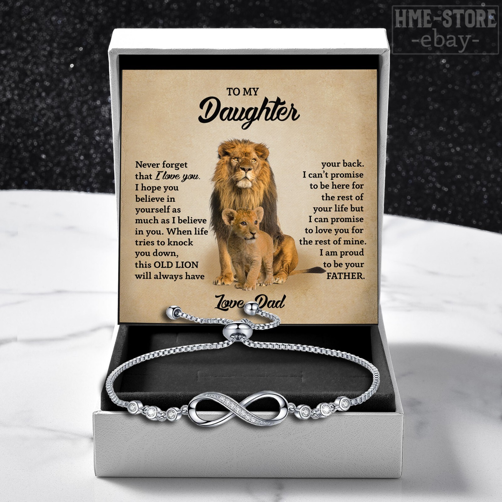 Daughter Gifts From Dad Lion Infinity Bracelet From Father To Daughter Girls