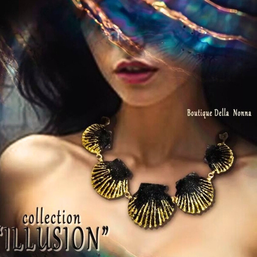 unique seashell gold plated necklace