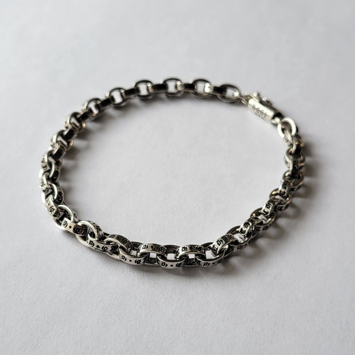 Silver 925 Paper Chain Bracelet for Men 20cm Mint