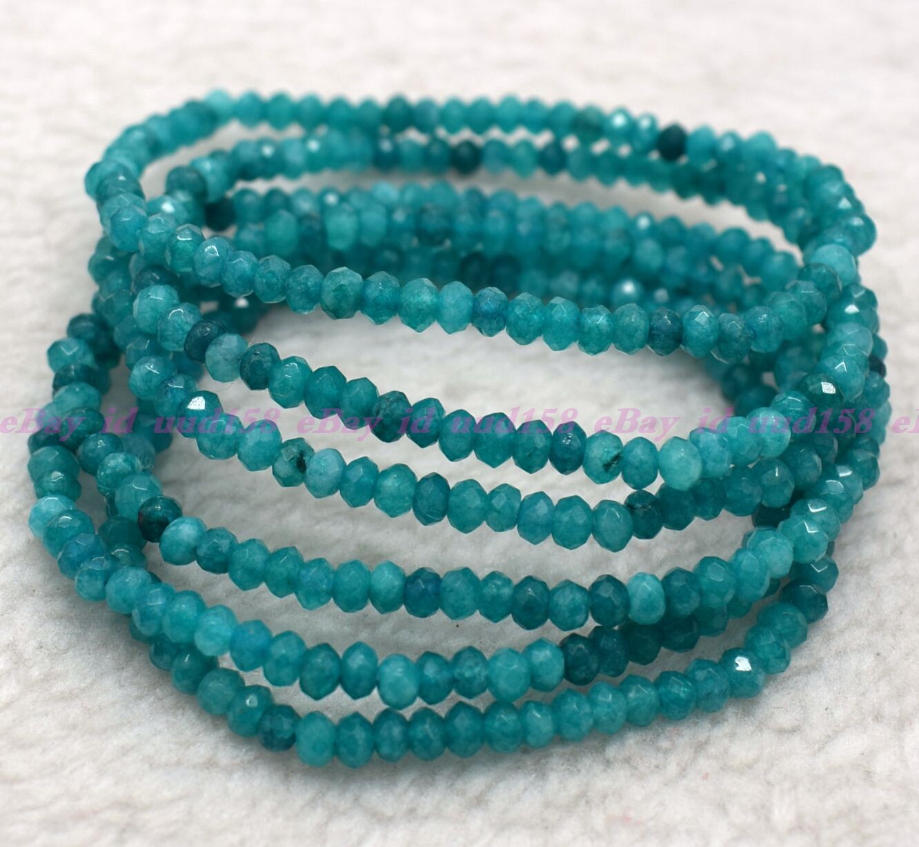 Wholesale 6 Pcs Natural Amazonite 2x4mm 7.5” Crystal Healing Stretch Bracelet