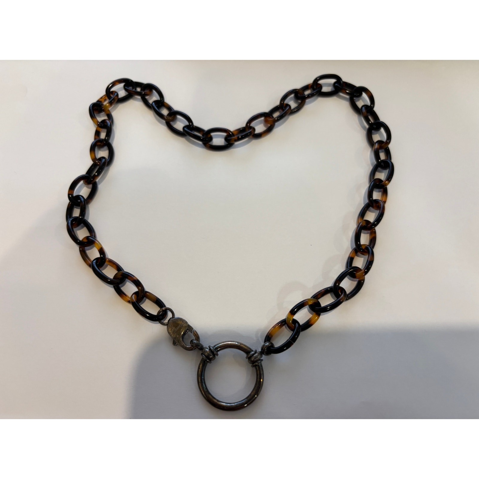 La Loop Eyeglasse Holder Necklace Sterling Silver Clasp & Loop Plastic Chain 19″