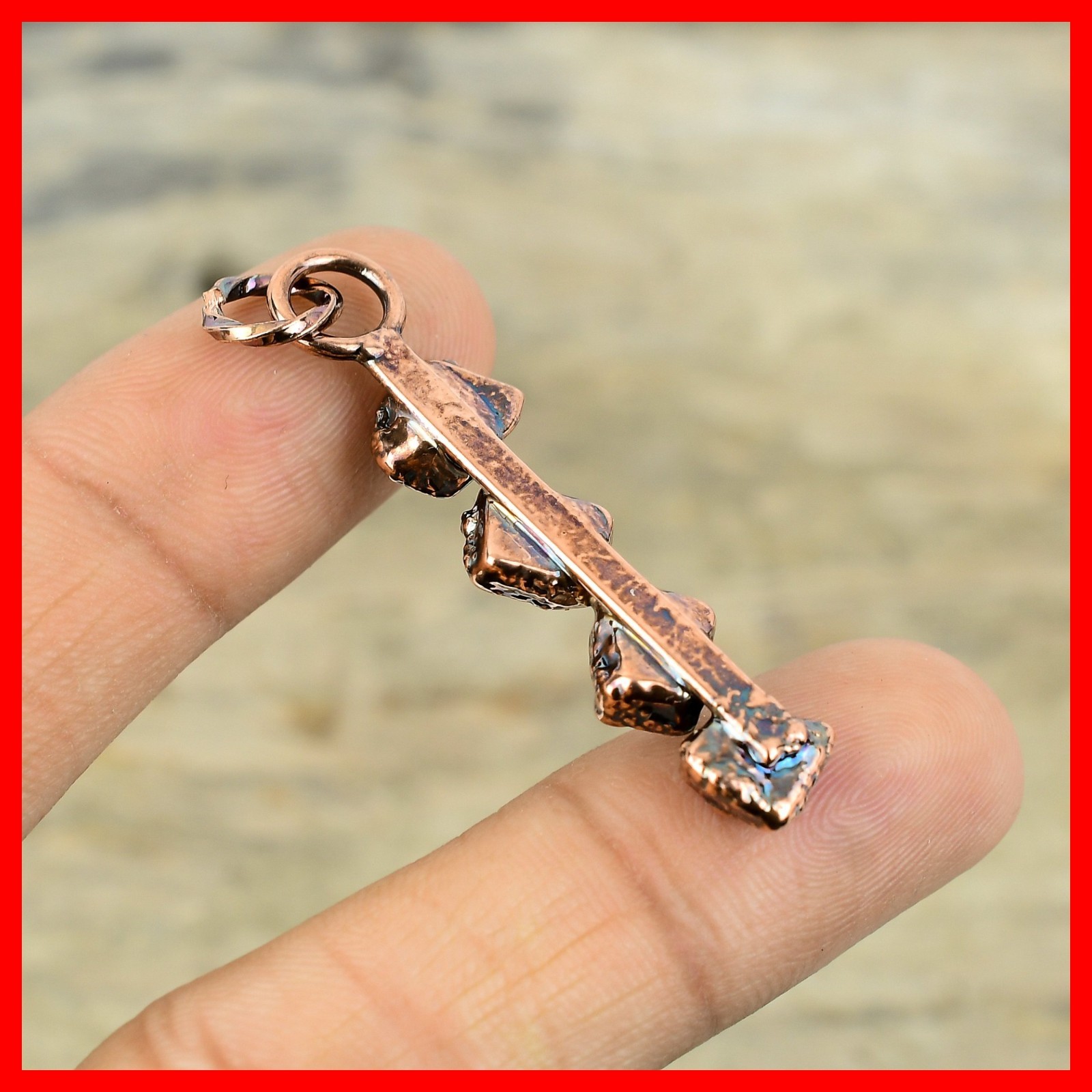 Copper Labradorite Rough Gemstone Electroformed Third Eye Chakra Wedding Pendant