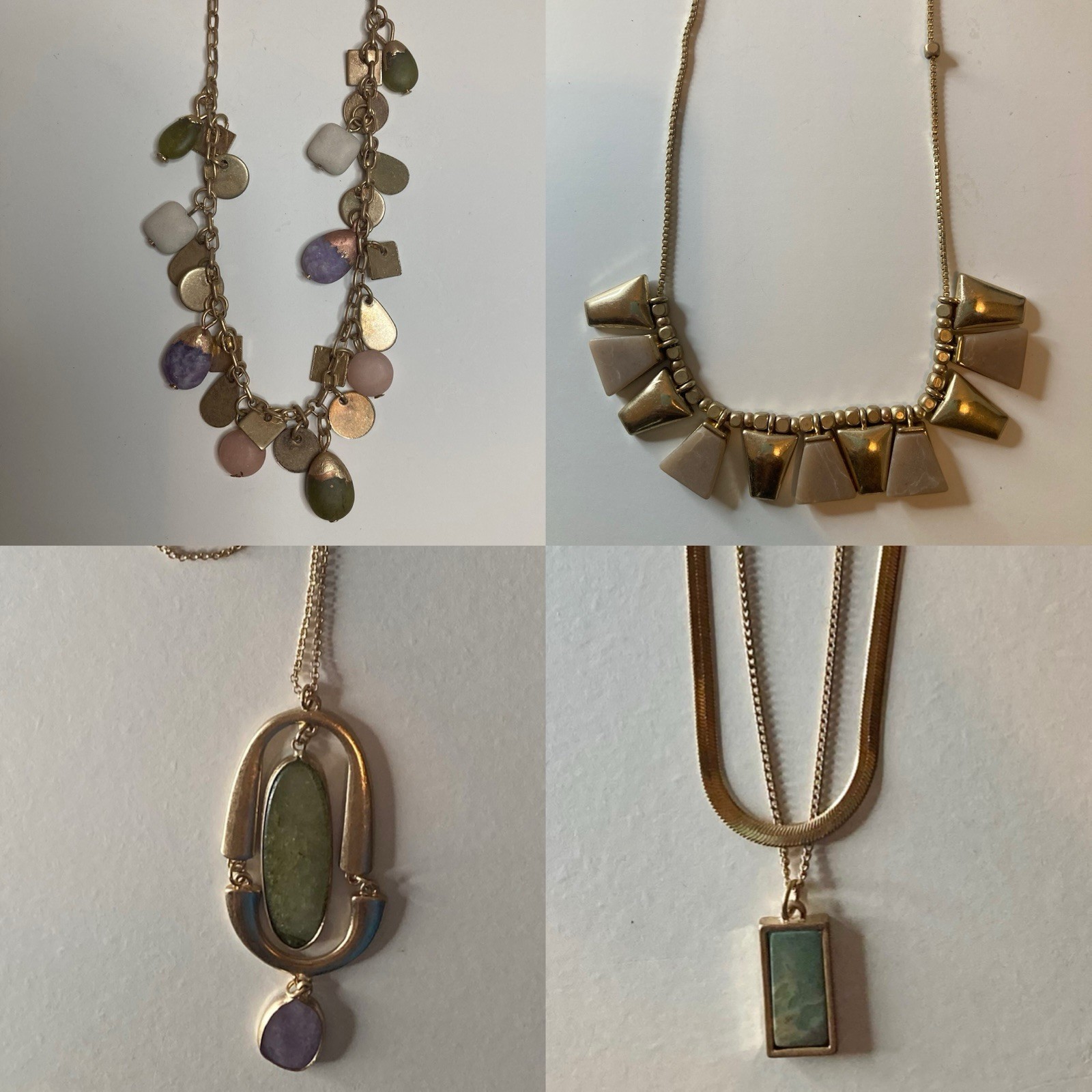 New UNIVERSAL THREAD Gold Tone Stone Accent Necklaces | Lot of 4