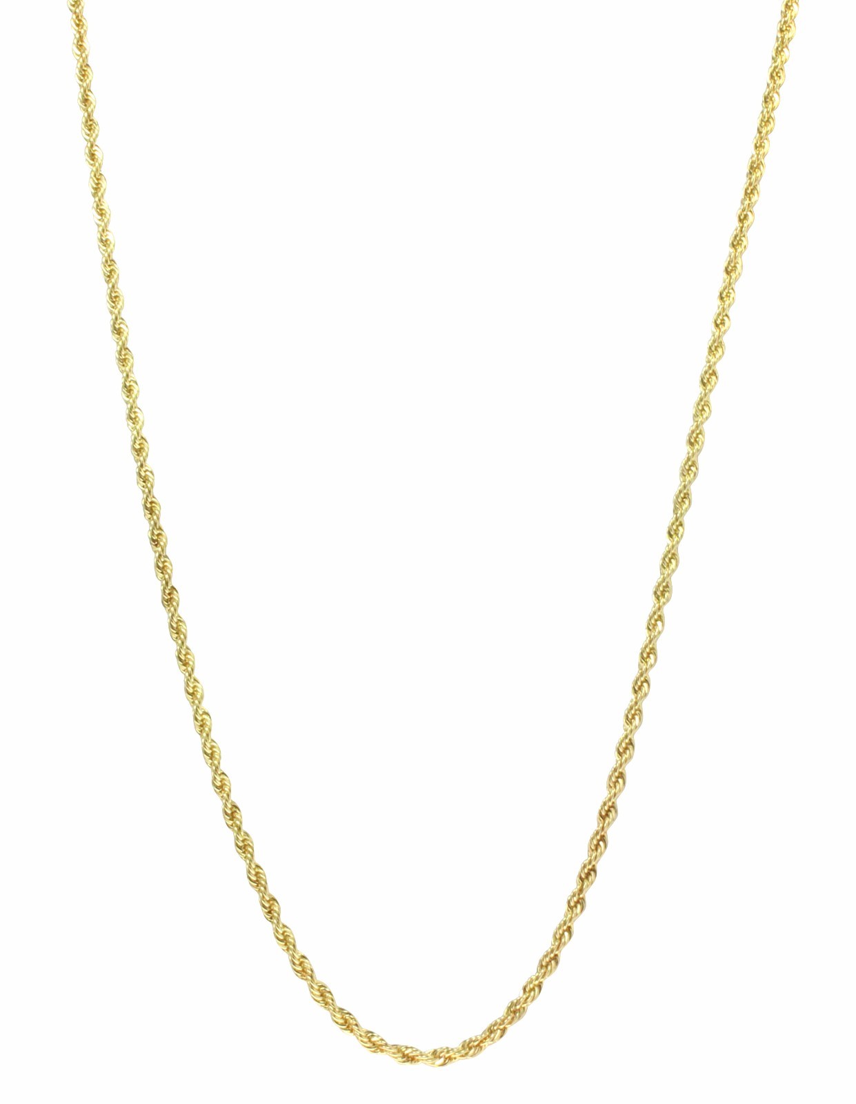 Men Women Rope Chain 14k Gold Plated 16″- 36″ Twist 3mm Necklace Hip Hop