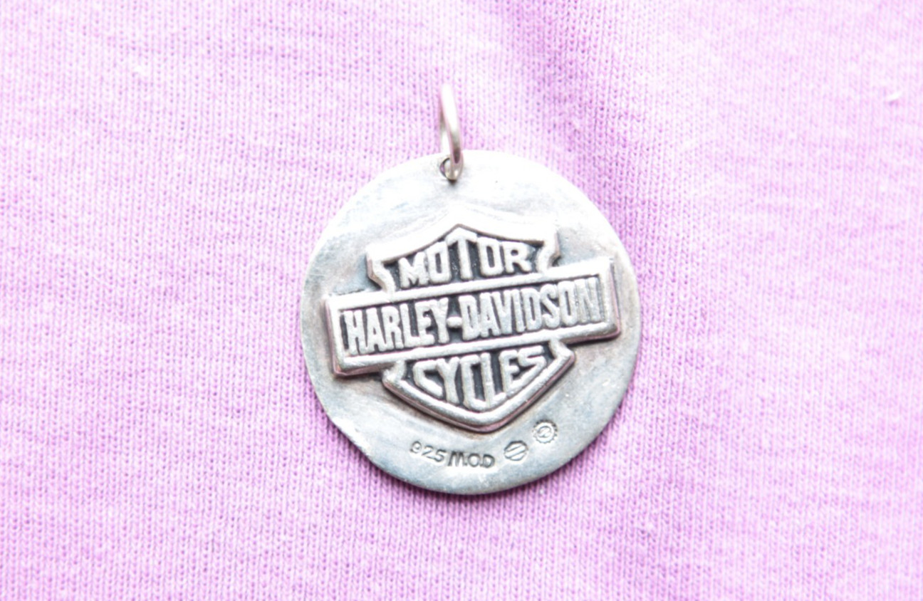 MOD Sterling Silver Harley Davidson Skull Pendant