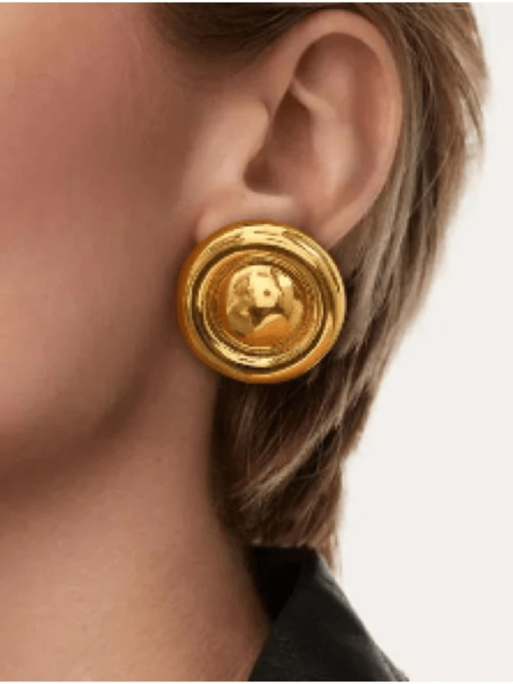 Shiny Dome Gold Stud Earrings – Women Jewelry