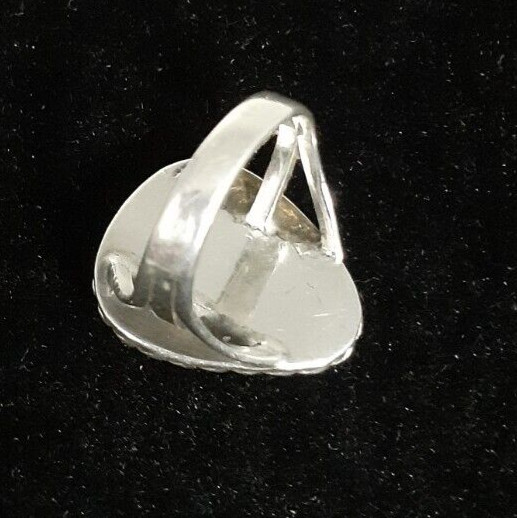 Silver Ring W/ Crysocolla Phoenix Stone Size 6.5 Unmarked Tested