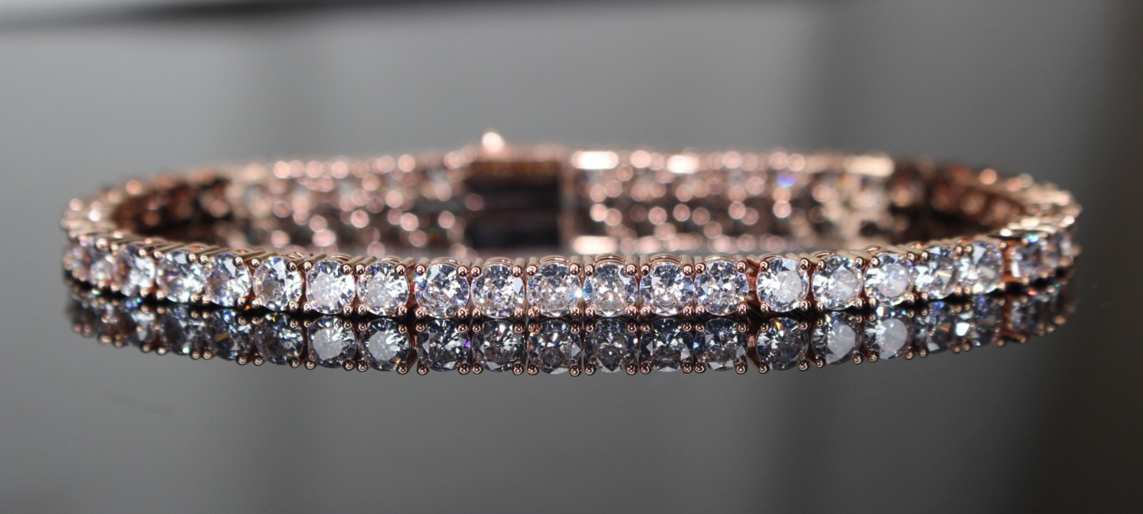 4mm Tennis Chain Necklace 70ct Lab Sim VVS1 Diamonds 54g+ HEAVY ROSE Gold