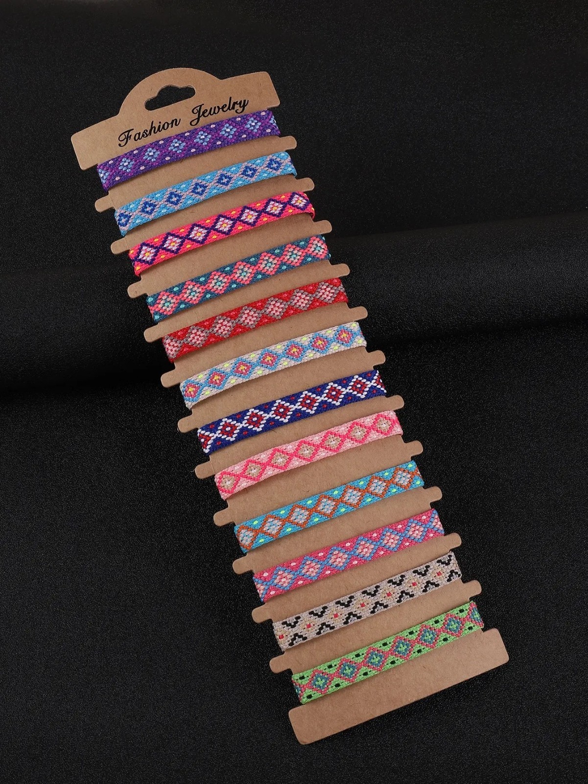 12pcs Bohemian Woven Friendship Bracelets Adjustable String Bracelet Set – NEW