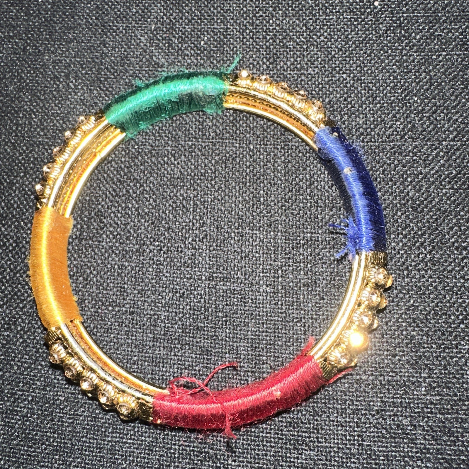 BangleBracelet Multicolor Threaded Set Of 6 – See Pics – Some Thread Damage