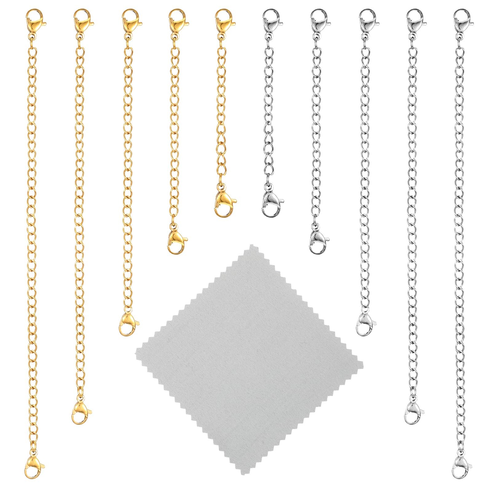 10 Pcs Necklace Extender Chain for Women Jewelry Making Silver Gold Necklace …
